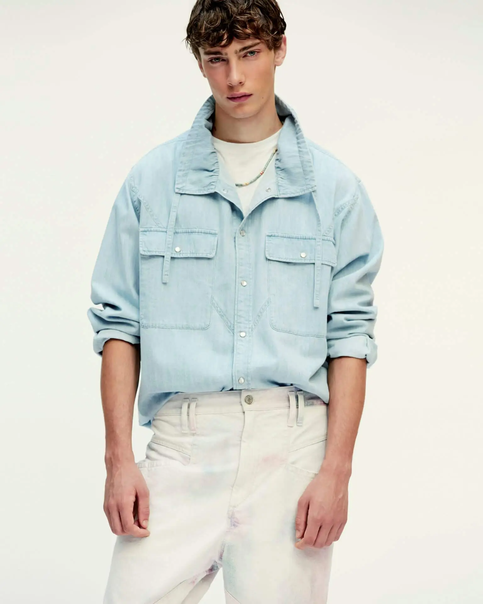 Wedding linen shirt in mint - Image 5